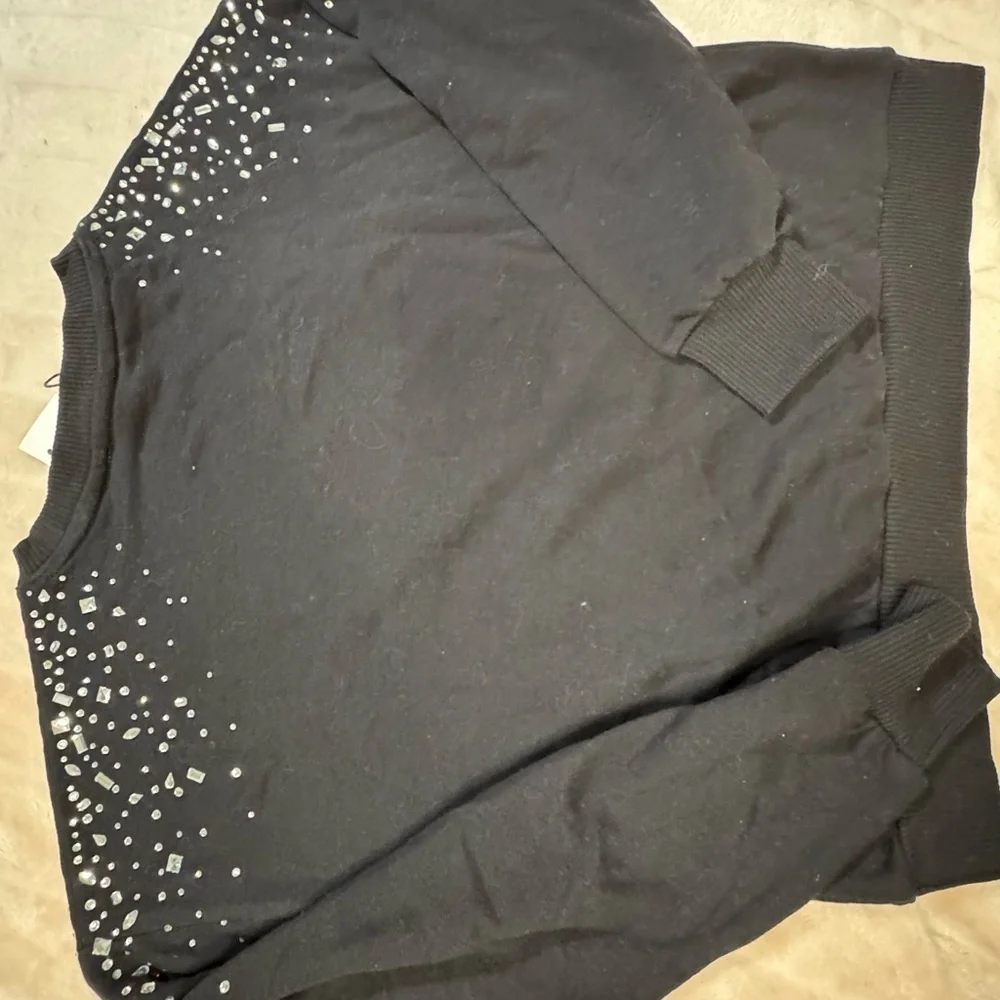 Truth Black Lightweight Sweater with Jeweled Accents - Picture 5 of 5